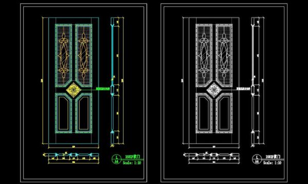 155.Autocad Wooden Door free download