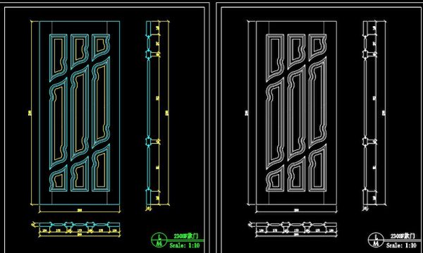 161. Autocad Wooden Door free download