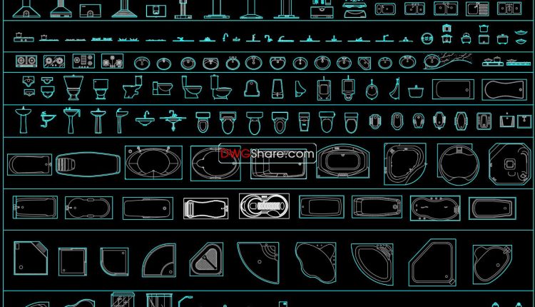 20.Bathtub free AutoCAD drawing download