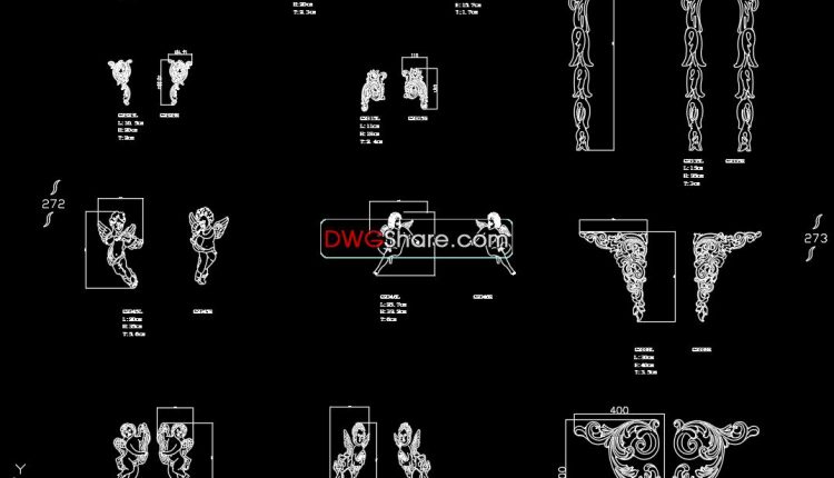 46.Neoclassical Style Decor CAD Design Elements