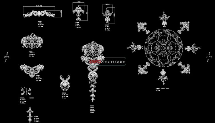 49.Neoclassical Style Decor CAD Design Elements