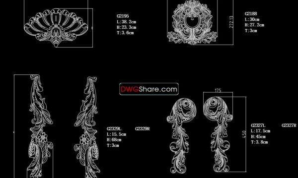 50.Neoclassical Style Decor CAD Design Elements