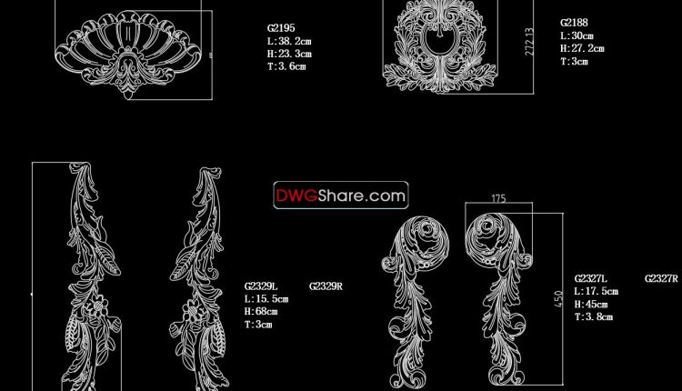 50.Neoclassical Style Decor CAD Design Elements