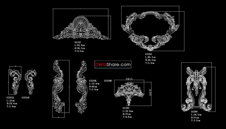 51.Neoclassical Style Decor CAD Design Elements