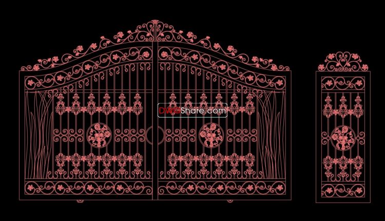52.Gate design AutoCAD blocks free download