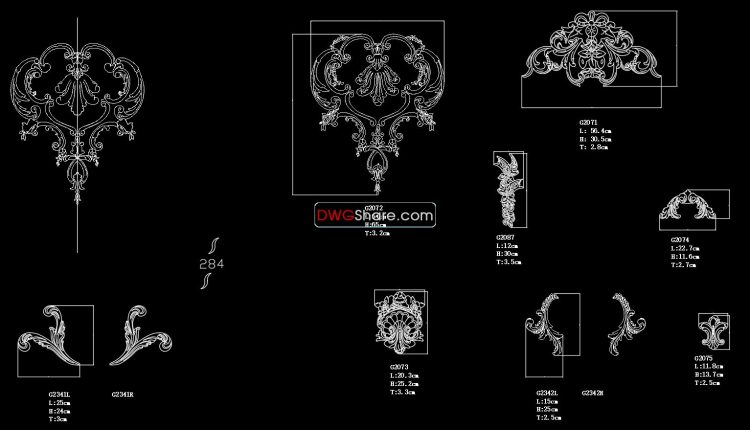 52.Neoclassical Style Decor CAD Design Elements