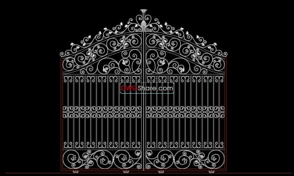 53.Gate design AutoCAD blocks free download