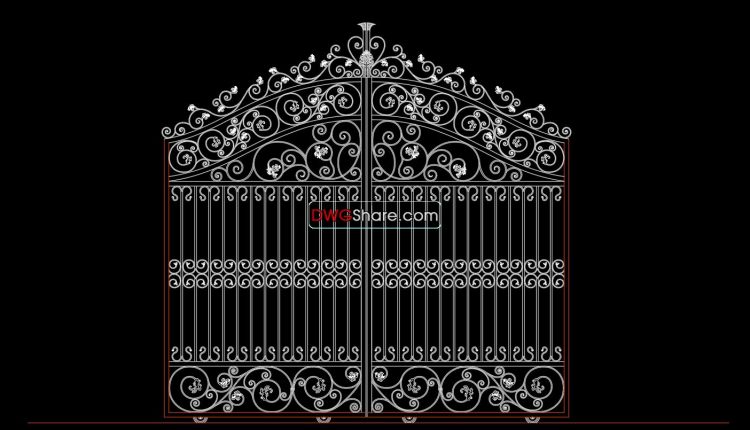 53.Gate design AutoCAD blocks free download