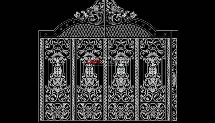54.Gate design AutoCAD blocks free download