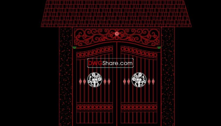 56.Gate design AutoCAD blocks free download