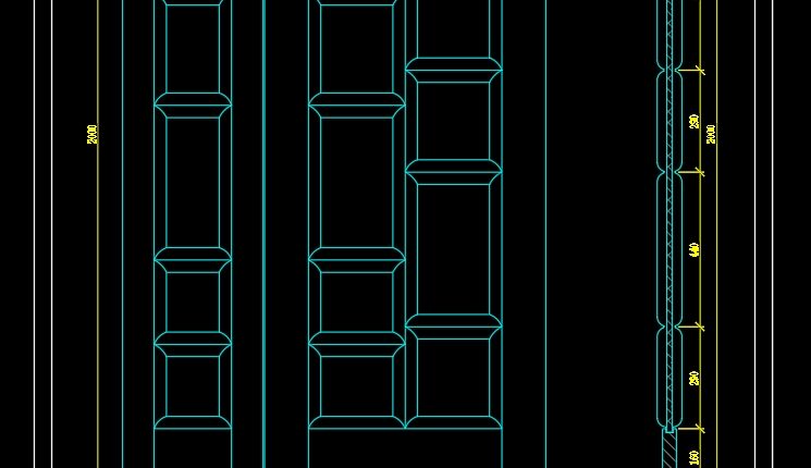 174. Autocad Wooden Door free download