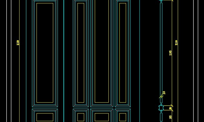 177. Autocad Wooden Door free download