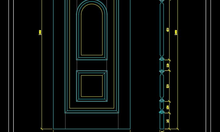 182. Autocad Wooden Door free download