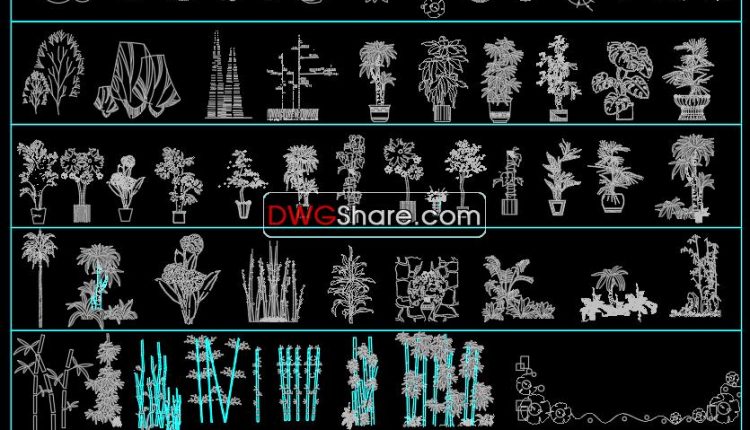 20.Trees AutoCAD blocks free download