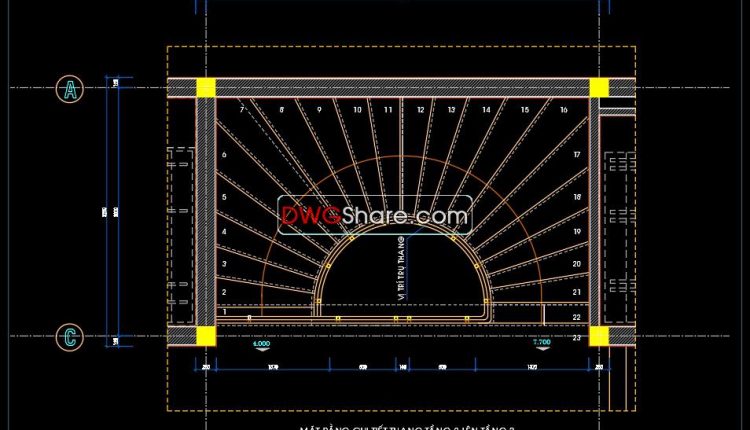 23.Details handrail stairs, handrails autocad free download