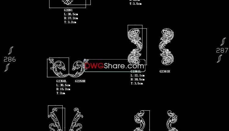53.Neoclassical Style Decor CAD Design Elements