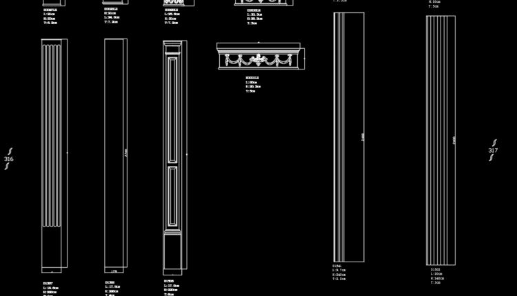 56.Neoclassical Style Decor CAD Design Elements (2)