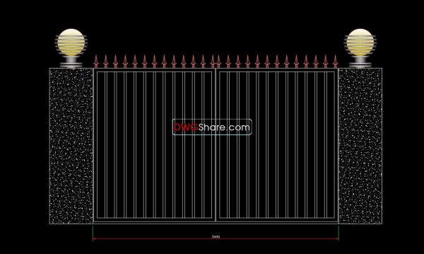 58.Gate design AutoCAD blocks free download