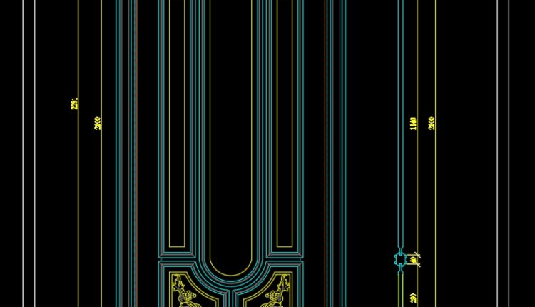 200. Autocad Wooden Door free download