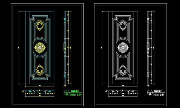 202. Autocad Wooden Door free download