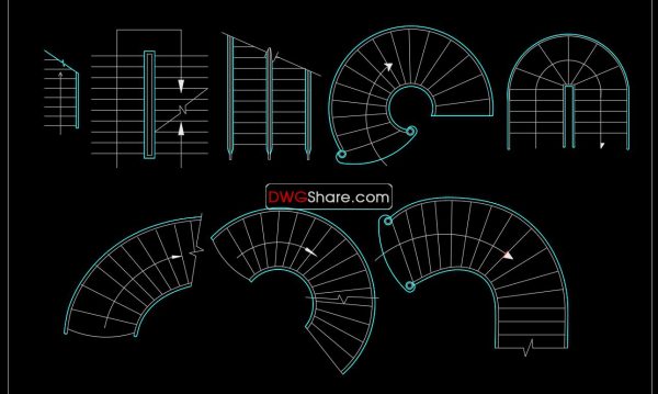 28.Plan stairs autocad free download