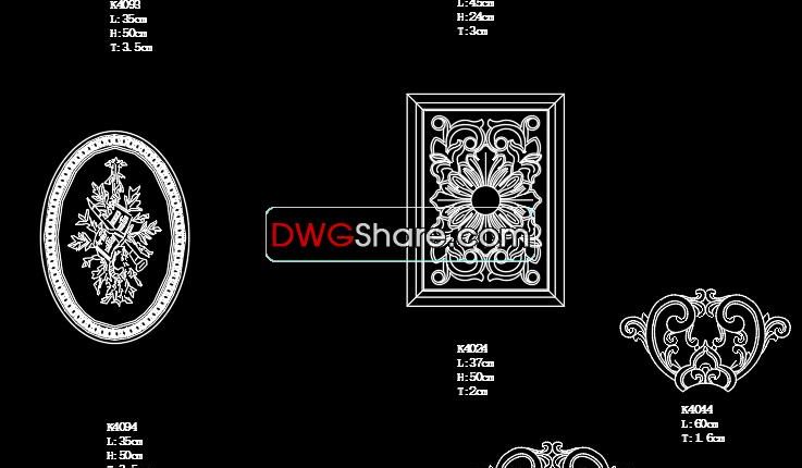 63.Neoclassical Style Decor CAD Design Elements