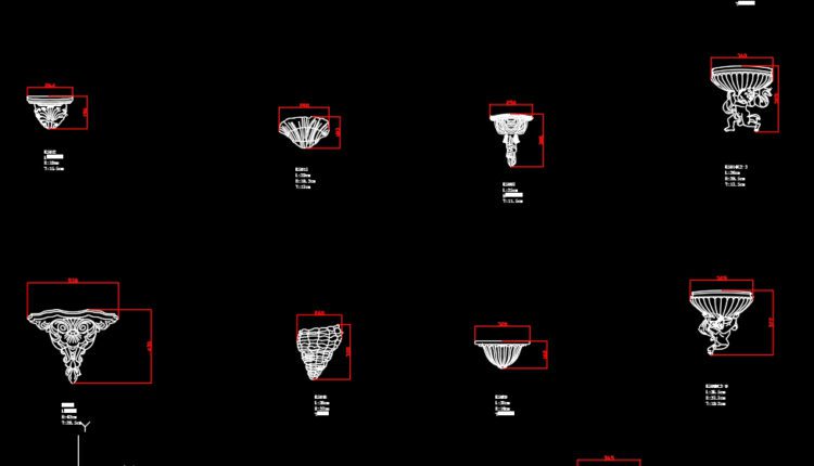 64.Neoclassical Style Decor CAD Design Elements