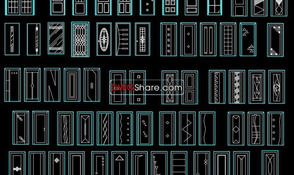 Autocad Wooden Doors free download