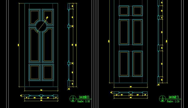 211. Autocad Wooden Door free download