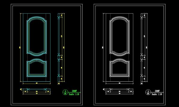 217. Autocad Wooden Door free download