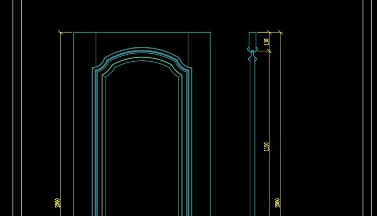 217. Autocad Wooden Door free download