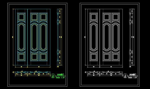 218. Autocad Wooden Door free download