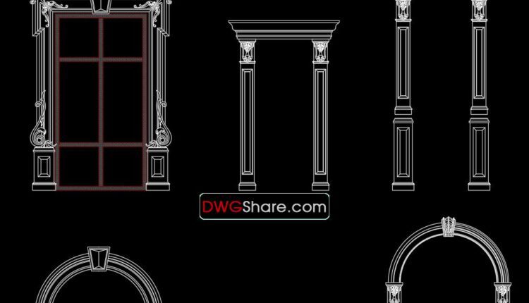 76.Neoclassical Style Decor CAD Design Elements