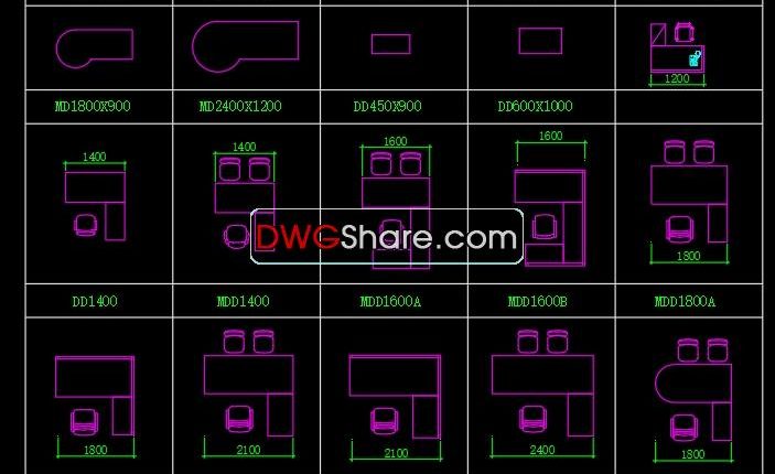 9.Office furniture plan view AutoCAD blocks free download