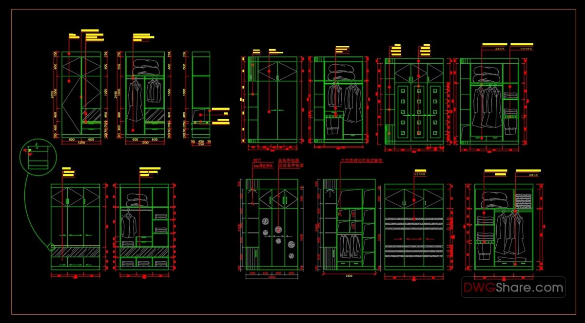 15.Wardrobe AutoCAD blocks free download