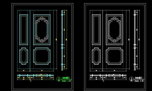 225. Autocad Wooden Door free download