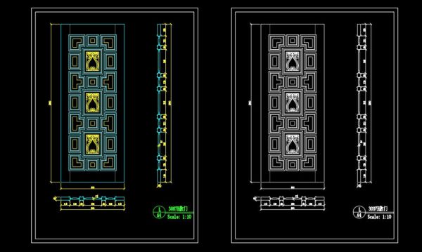 226. Autocad Wooden Door free download