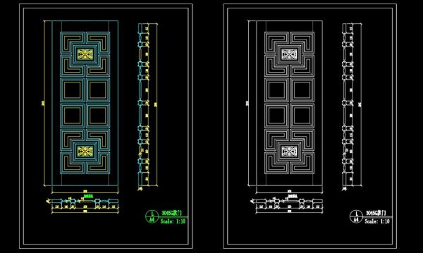 227. Autocad Wooden Door free download
