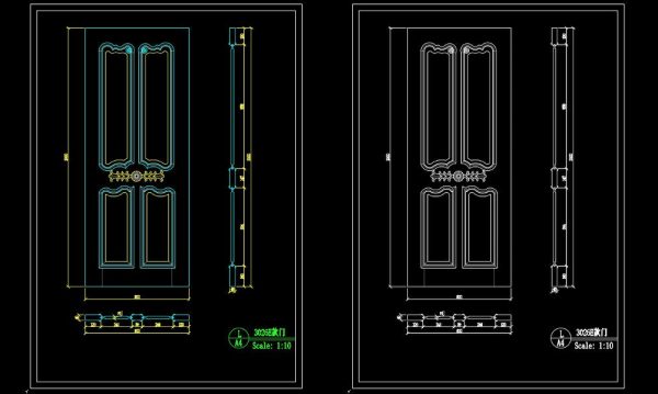 238. Autocad Wooden Door free download