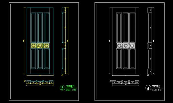 239. Autocad Wooden Door free download