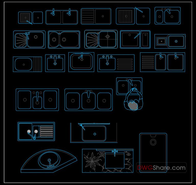 25.Kitchen furniture AutoCAD blocks free download