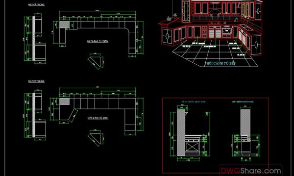 4 years ago
                

                
             92730.Traditional kitchen cupboard, kitchen cabinets autocad drawing