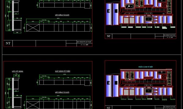 31.Traditional kitchen cupboard, kitchen cabinets autocad drawing