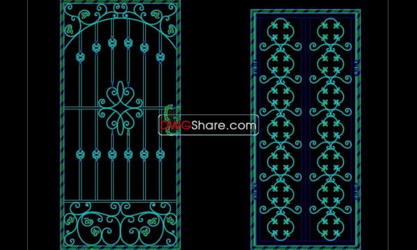 68.Gate design AutoCAD blocks free download
