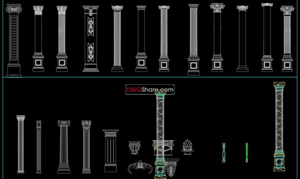 82.Neoclassical Style Decor CAD Design Elements