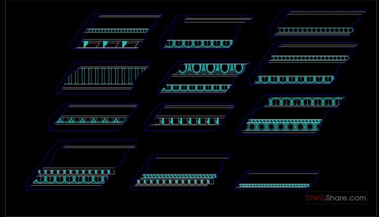 84.Neoclassical Style Decor CAD Design Elements (2)
