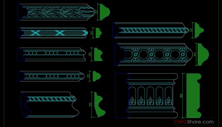 84.Neoclassical Style Decor CAD Design Elements (3)