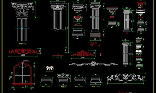 86.Neoclassical Style Decor CAD Design Elements