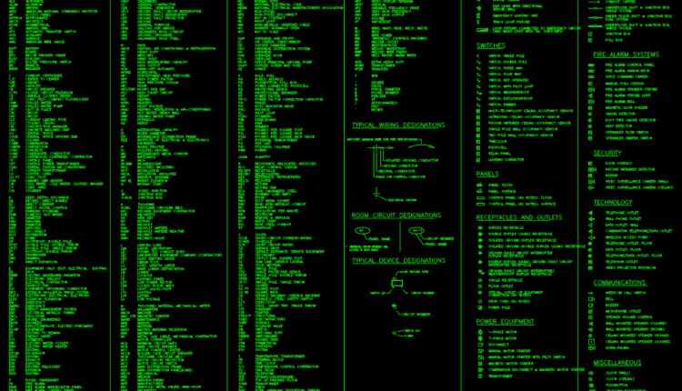14.Electrical abbreviations AutoCAD blocks