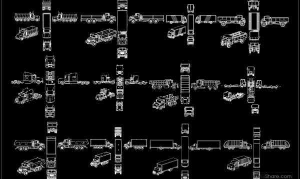 16.Trucks AutoCAD blocks free download